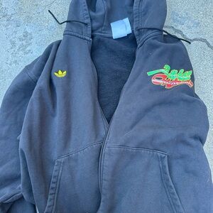 Adidas Charcoal Zip-Up Hoodie